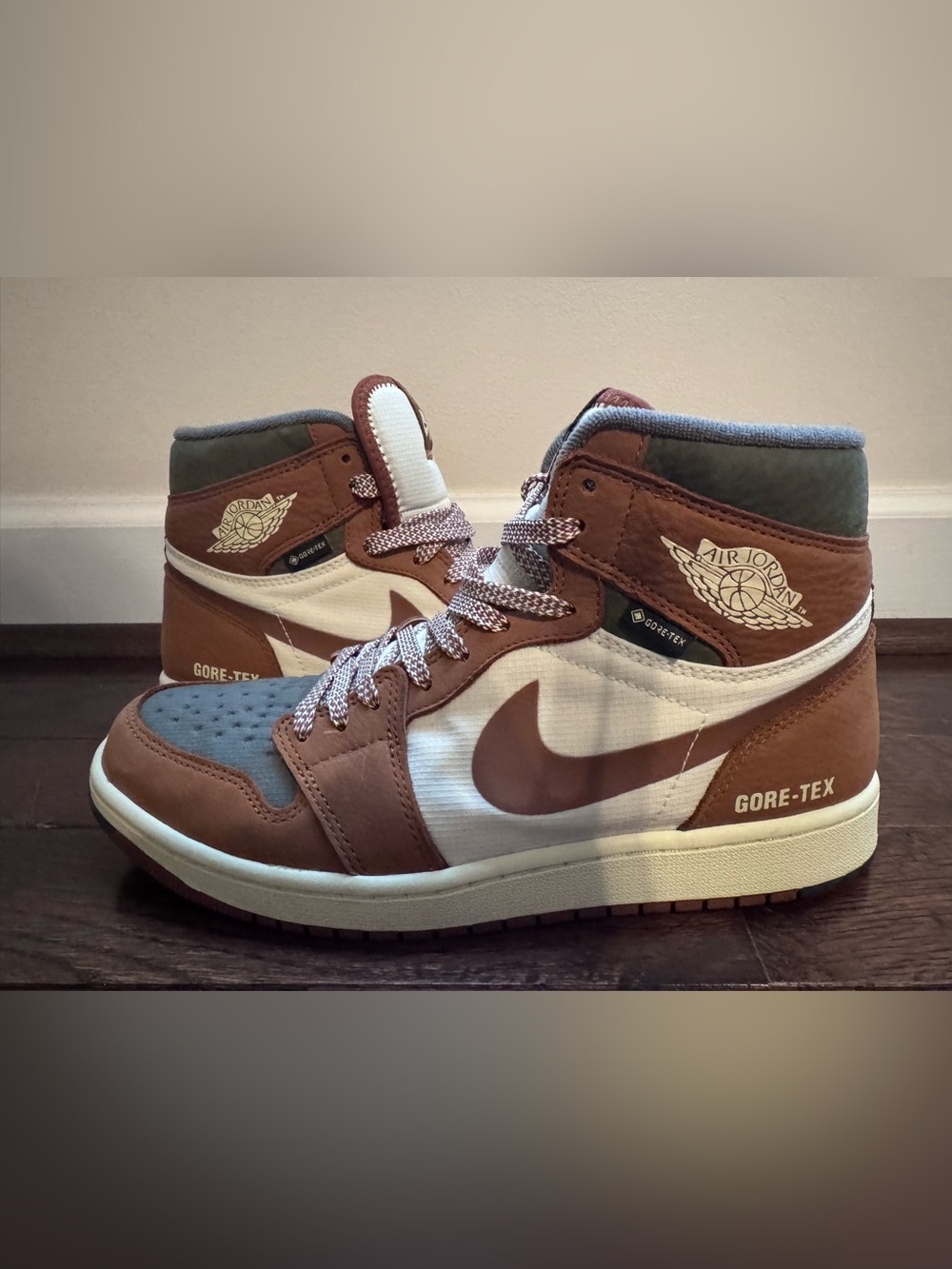 Nike Air Jordan Men’s Brown/White GORE-TEX High-Top Sneakers